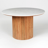 Kotaro Round Dining Table 4 Seater Marble Top. Orange Tree Home